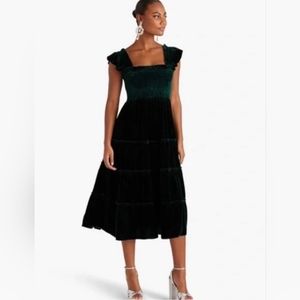 Hill House Home Ellie Nap Dress in Emerald Velvet